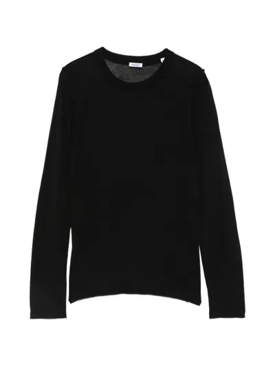 Aspesi Crew Neck Long-sleeve Sweater In Black