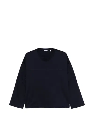 Aspesi Crew Neck Long-sleeve Top In Blue