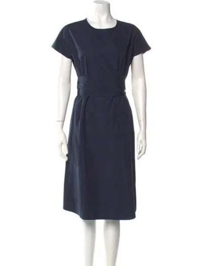 Pre-owned Aspesi Crew Neck Midi Length Dress In Blue