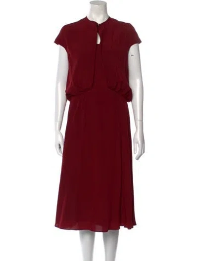 Pre-owned Aspesi Crew Neck Midi Length Dress In Red