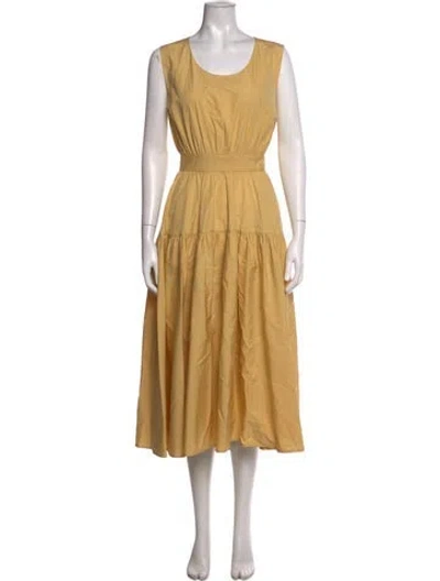 Pre-owned Aspesi Crew Neck Midi Length Dress In Yellow