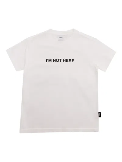 Aspesi Kids' Crew-neck Printed T-shirt In White