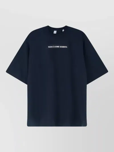 Aspesi Crew Neck Short Sleeve Graphic Print T-shirt In Blue