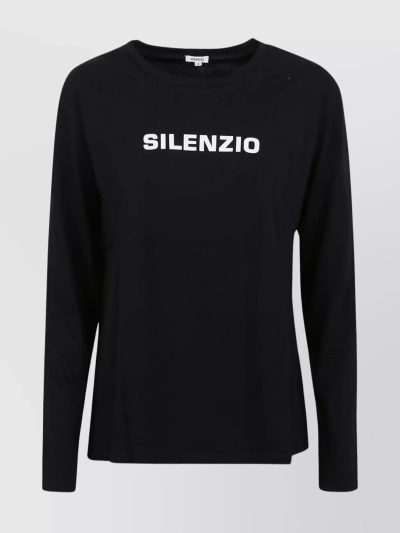 Aspesi Crew Neck Silence Long Sleeve T-shirt In Black