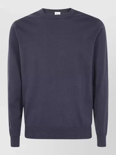 Aspesi Crew Neck Sweater Long Sleeve Ribbed Trims In Gray