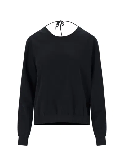 Aspesi Crew-neck Sweater In Nero