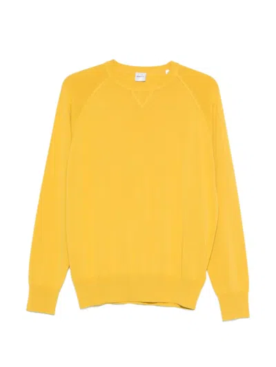 Aspesi Cotton Crewneck Sweater In Yellow