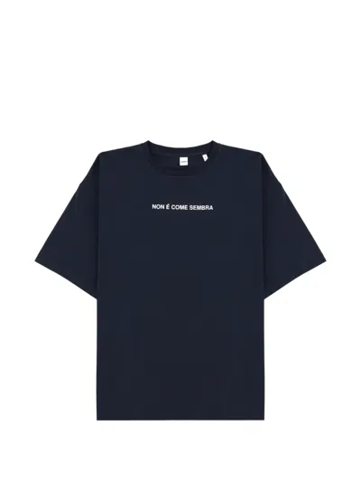 Aspesi Cotton Jersey Crew-neck T-shirt In Blue