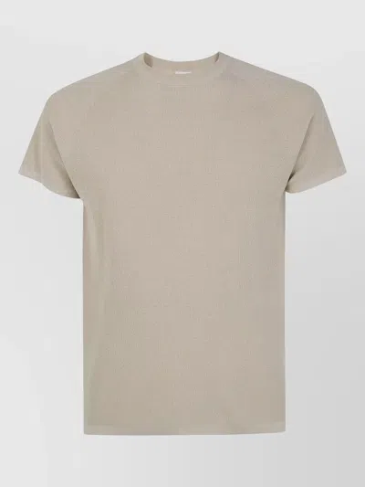Aspesi Crew Neck Textured Short Sleeve T Shirt In Neutral