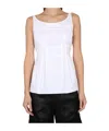 Aspesi Oversized V Neck Top With Cap Sleeves In White