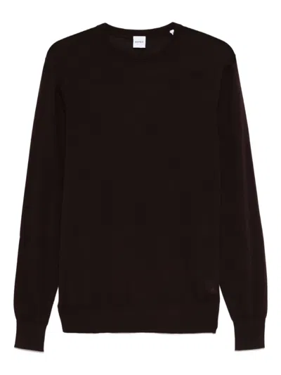 Aspesi Crew-neck Wool Sweater In Brown