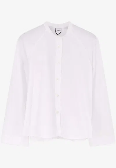 Aspesi Crewneck Buttoned Shirt In White