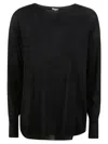 Aspesi Crewneck Fine-knit Jumper In Black