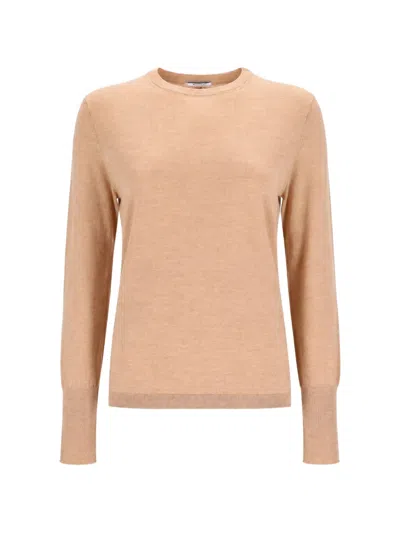Aspesi Crew Neck Long Sleeve Regular Fit Top In Nude