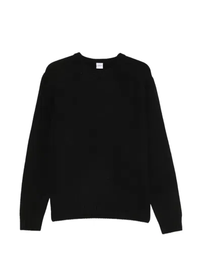 Aspesi Crew-neck Ribbed-trim Sweater In Black