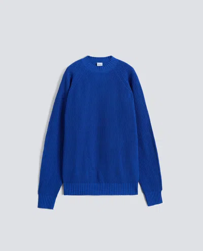 Aspesi Crewneck Sweater In Cotton Yarn In Blue