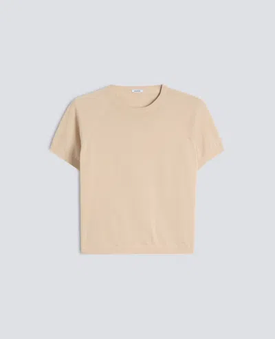 Aspesi Crewneck T-shirt In Pure Cotton Yarn In Neutral