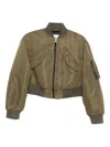 Aspesi Cropped Bomber Jacket In Green