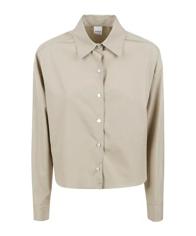 Aspesi Cropped Button-up Shirt In Nude