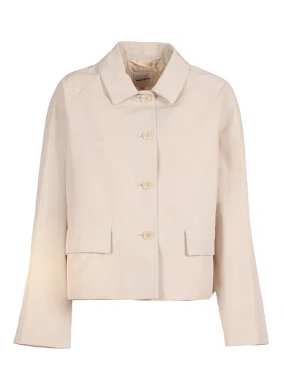 Aspesi Cropped Classic Collar Jacket In Neutral