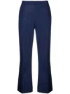 Aspesi Cropped Flared Trousers In Blue