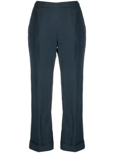 Aspesi Bootcut Cropped Trousers In Blue