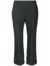 Aspesi High-waisted Flared Trousers In Grey