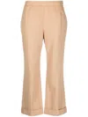 Aspesi Cropped Flared Trousers In Neutrals