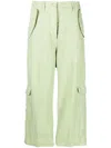 Aspesi Cropped Straight-leg Trousers In Grün