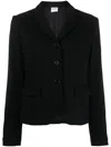 Aspesi Cropped Three-button Blazer In Black
