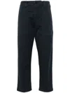 Aspesi Cropped Trousers In Blue