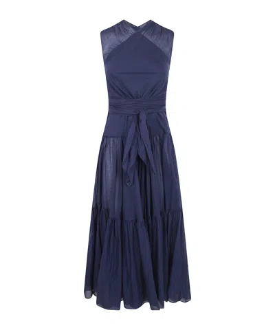 Aspesi Cross-strap Sleeveless Dress In Blue