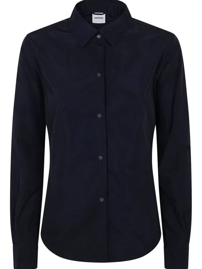 ASPESI CURVED-HEM BUTTON-UP SHIRT