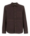 Aspesi Pointed Collar Button-up Shirt With Single Chest Pocket In Brown
