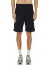 Aspesi Dark Blue Solid Shorts In Black