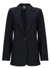 Aspesi Deconstructed Cotton Denim Blazer In Black