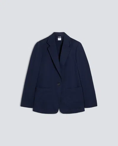 Aspesi Deconstructed Single-breasted Jacket In Cotton Twill In Blue