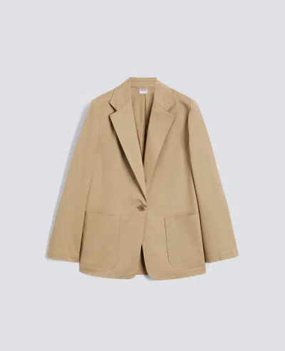 Aspesi Deconstructed Single-breasted Jacket In Cotton Twill In Brown