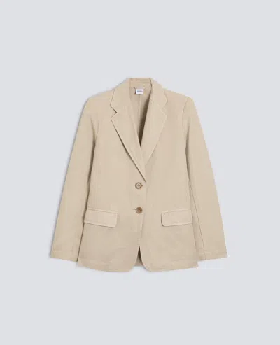 Aspesi Deconstructed Single-breasted Jacket In Garment-dyed Cotton And Linen In Brown