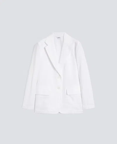 Aspesi Deconstructed Single-breasted Jacket In Garment-dyed Cotton And Linen In White