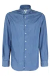 Aspesi Denim Blue Vic Button-up Cotton Casual Shirt In Blue