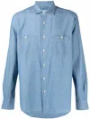 Aspesi Denim Button-down Shirt In Blau