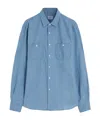 Aspesi Denim Button-down Shirt In Blue