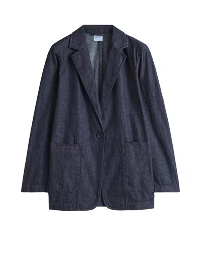 ASPESI DENIM-EFFECT SINGLE-BREASTED JACKET