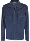 Aspesi Medium Denim Shirt With Classic Collar In Blau