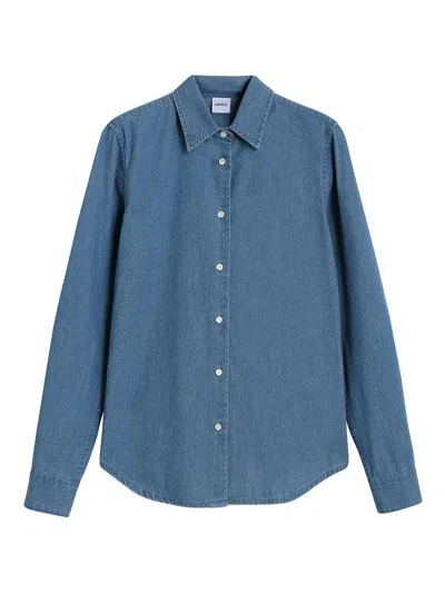 Aspesi Denim Slim Solid Shirt In Blue