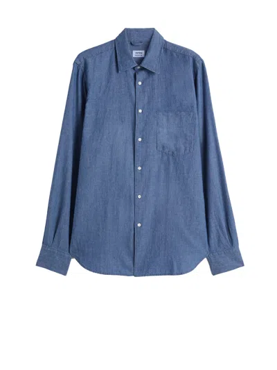 Aspesi Denim Shirt With Pocket In Blue