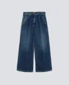 Aspesi Denim Wide-leg Trousers In Blue