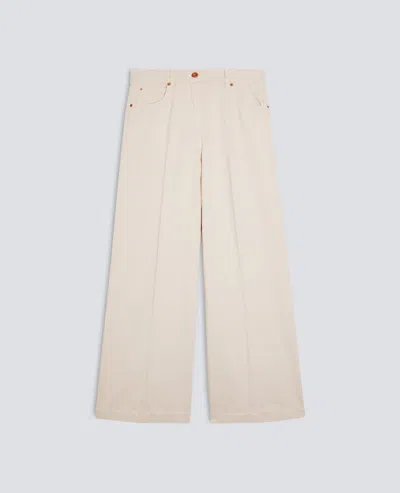 Aspesi Denim Wide-leg Trousers In Neutral
