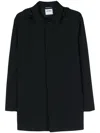 Aspesi Detachable Hood Buttoned Coat In Blue